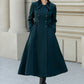 Fit and flare patchwork winter wool coat 5462