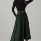Vintage Handmade Wool Maxi Skirt – A-Line Winter Elegance | Xiaolizi 6497