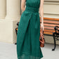 Green Sleeveless summer linen dress 4968