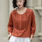 Loose fit summer casual linen blouse top 5224