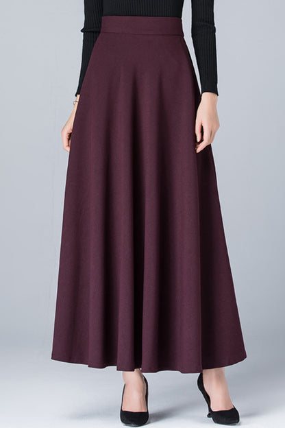 High waist long autumn skirt women 6197