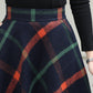 Xiaolizi Plaid Wool Midi Skirt for Women – Handmade A-Line Winter Mid-Length Skirt 6607