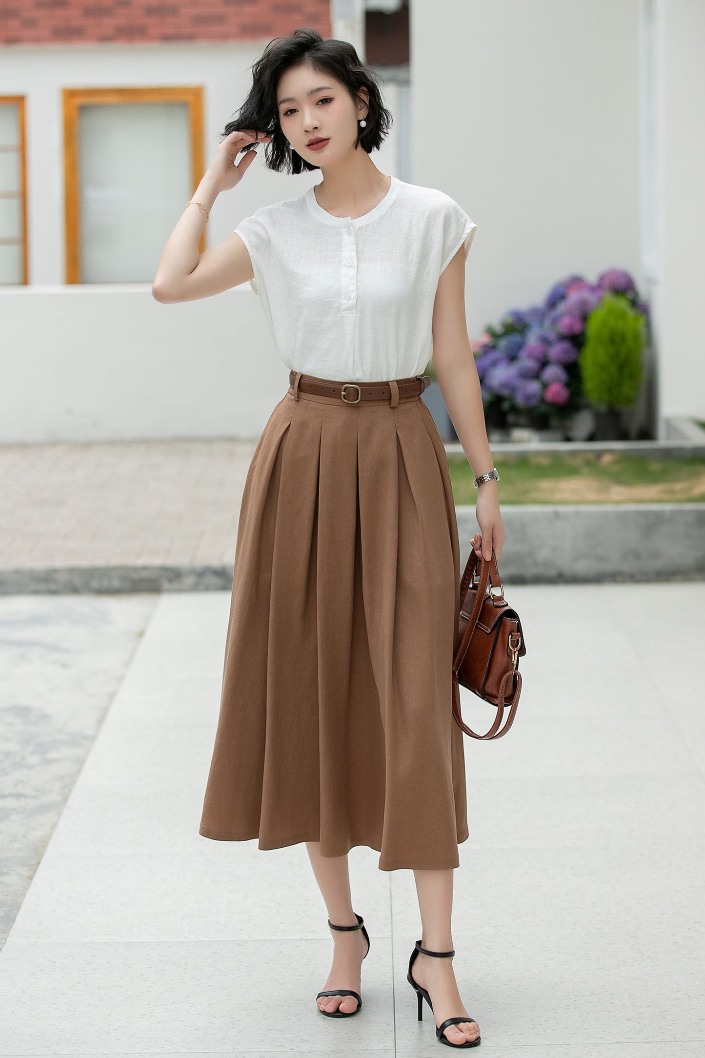 White Linen tops, Womens Summer Linen Blouse 5992