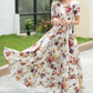 Family Gatherings dress, Floral Linen maxi dress 6045