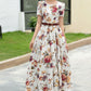Family Gatherings dress, Floral Linen maxi dress 6045