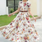 Family Gatherings dress, Floral Linen maxi dress 6045