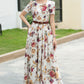 Family Gatherings dress, Floral Linen maxi dress 6045