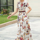 Family Gatherings dress, Floral Linen maxi dress 6045