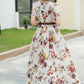 Family Gatherings dress, Floral Linen maxi dress 6045