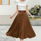 Brown A Line Midi Skirt for women 6047