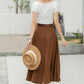 Brown A Line Midi Skirt for women 6047