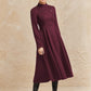 Winter wool long fit and flare warm dress for women 6517