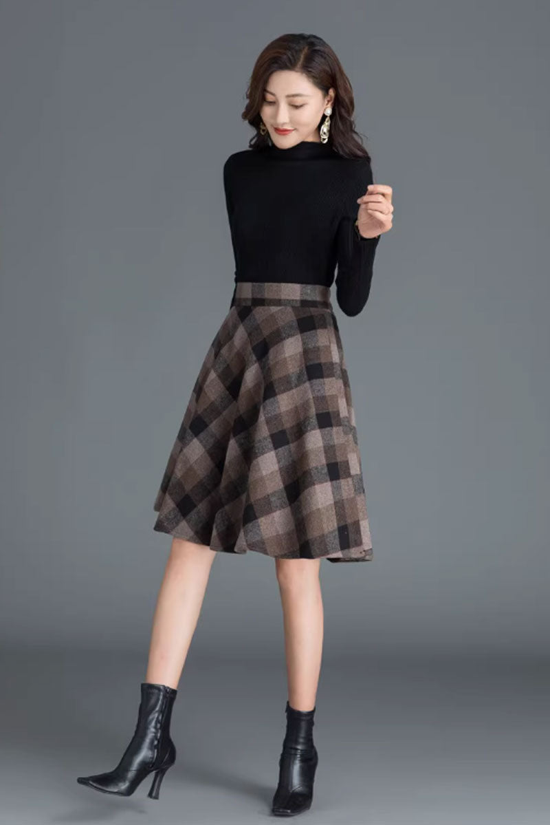 Swing winter wool skirt for women 4655-3