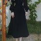 Black dress with long sleeves for women 4863