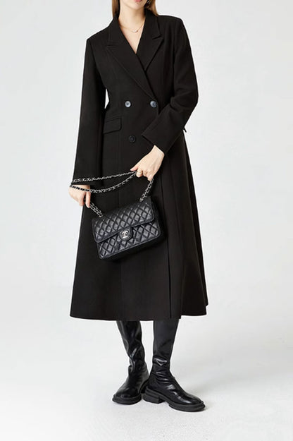 Long double breasted winter wool coat 4576