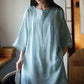 summer loose fitting linen tunic dress 4308