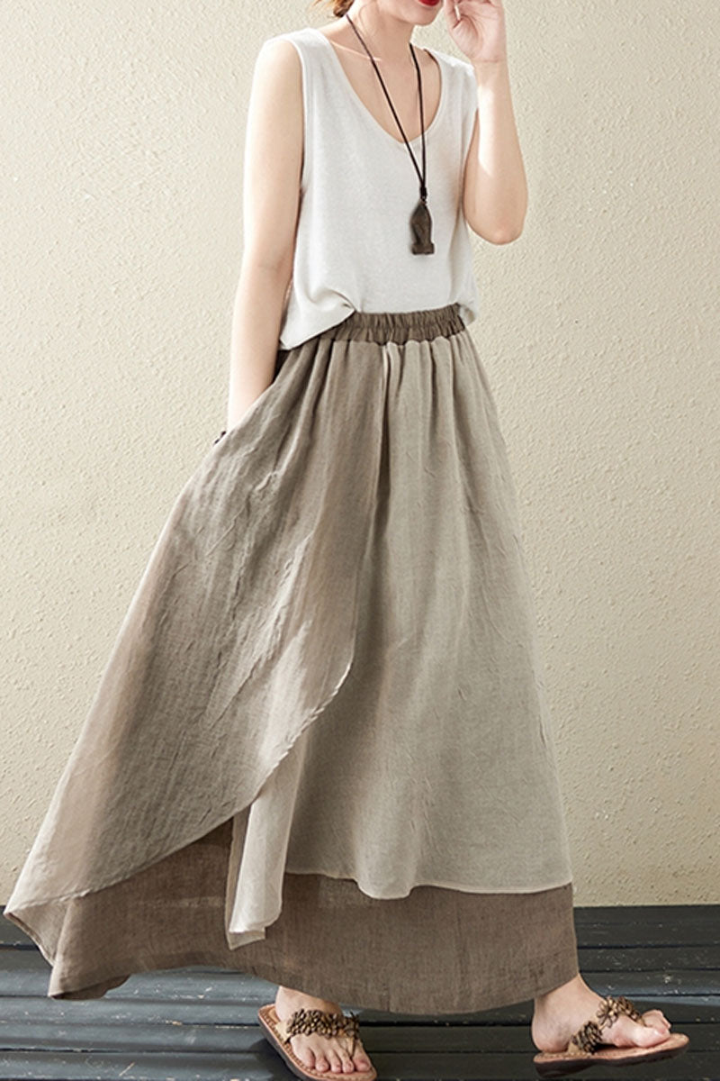 plus size summer linen skirt for women 4304