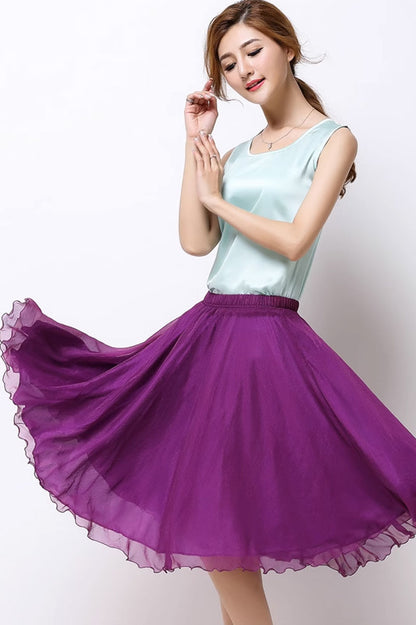 Summer swing short chiffon skirt 4468