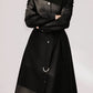 tie belt black winter wool coat women 4637