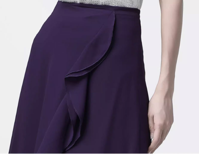 irregular chiffon skirt with ruffle details 4455