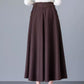 maxi winter wool skirt for women with pockets 4752