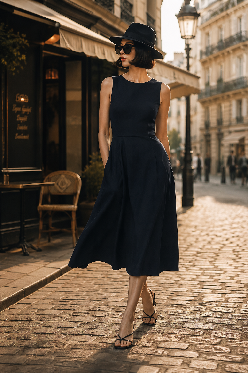 Elegant Sleeveless Denim Midi Dress for Everyday Wear | Xiaolizi 6824