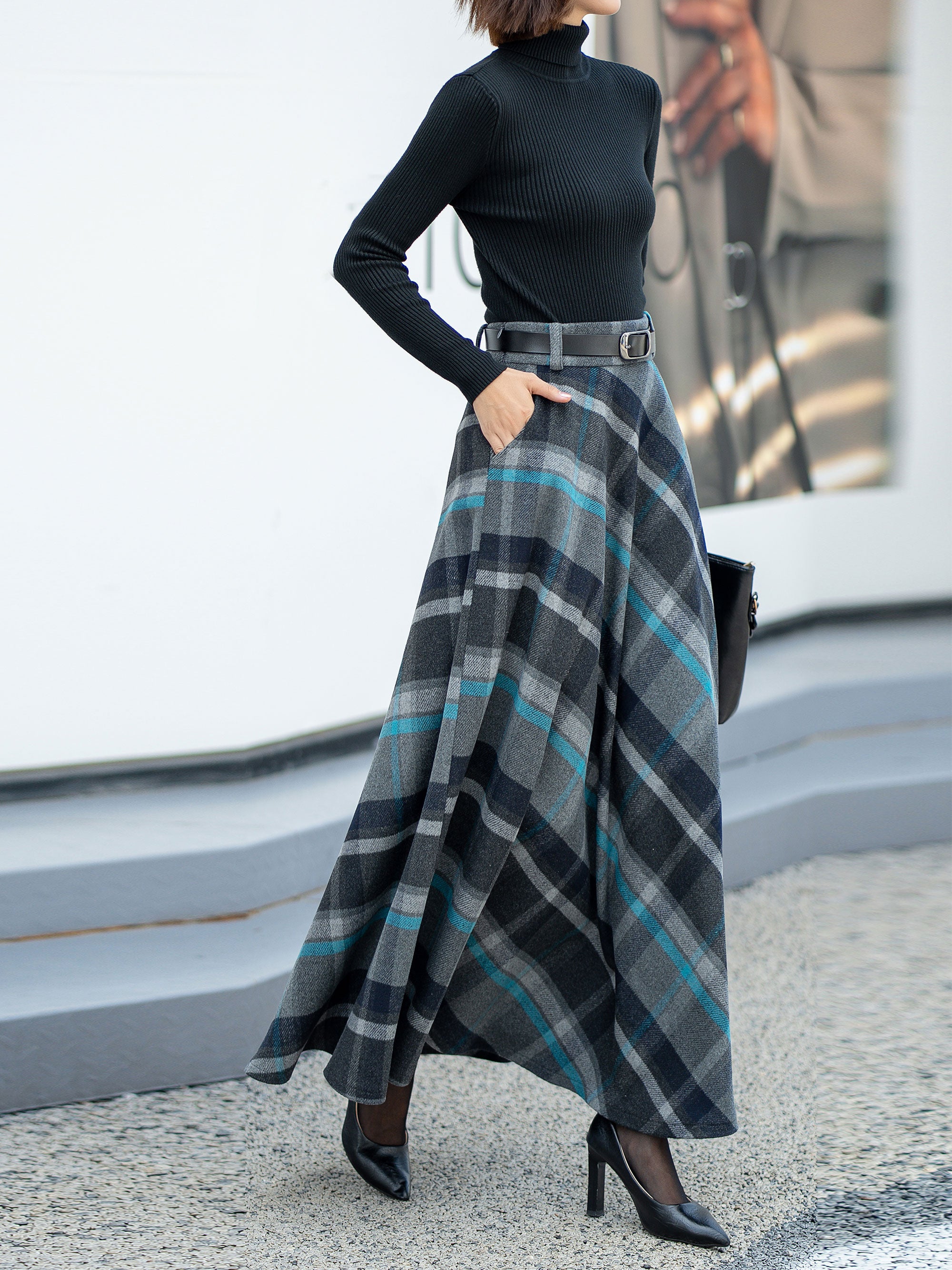 Plaid wool clearance skirt near me