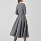 Gray Wool Dress, Midi wool dress 4525