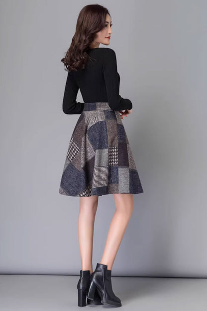 Skater winter wool skirt for women 4655-1
