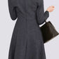 fit and flare winter wool dress with lapel collar  4800