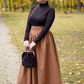 Womens maxi wool skirt for winter 4719#