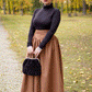 Womens maxi wool skirt for winter 4719#