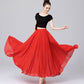 summer block color chiffon skirt women 4456