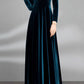 Maxi velvet dress for women, elegant party dress 4478