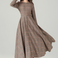 Plaid Wool dress, Wool maxi dress 4491