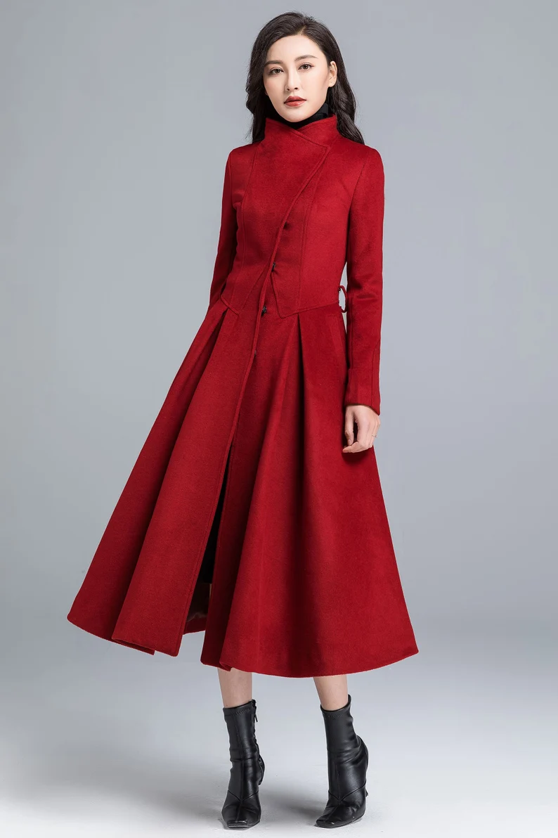 Wool coat, Asymmetrical wool coat 2482