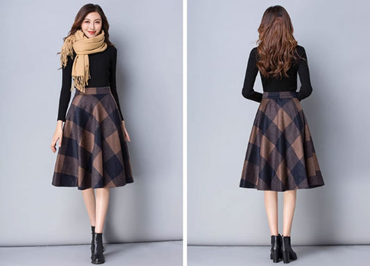 Vintage skater winter wool skirt 4642-2