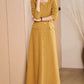 Yellow long winter wool dress women 4709