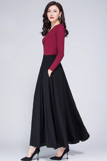 Maxi spring womens linen skirt  4871