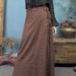 Summer linen maxi wrap skirt for women 4340