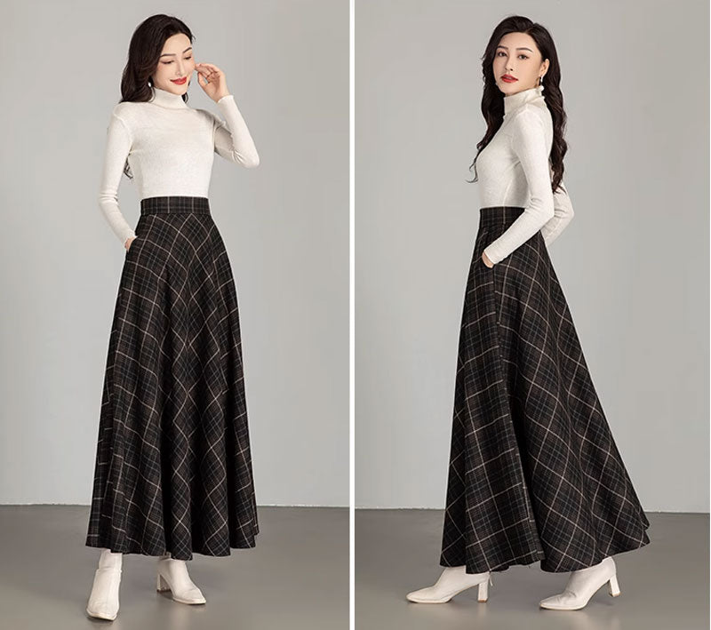 Maxi winter wool skirt women 4672-2