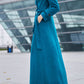 Double breasted wool coat with tie belt waist 4596