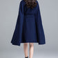 Winter Blue Wool Cape Coat 2487
