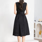 Black Sleeveless Linen Dress 4241