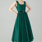 Green Linen Dress with Removable Straps 6075 - XS #yy04656