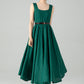 Green Linen Dress with Removable Straps 6075 - XS #yy04656