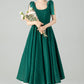 Green Linen Dress with Removable Straps 6075 - XS #yy04656