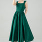 Vintage Inspired Green Linen Dress 6076