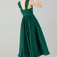 Vintage Inspired Green Linen Dress 6076
