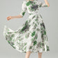Floral Linen Swing Midi dress 6077